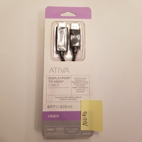 ✅NIB Ativa Displayport to HDMI 6 ft cable - Picture 1 of 7